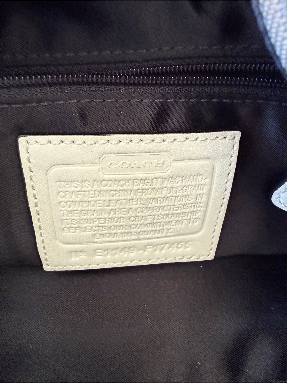 Coach Two-Tone Leather Ashley Two-Way Satchel in Cream and Brown - Picture 11 of 11